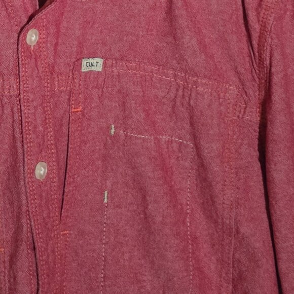 Cult of Individuality Made in USA  Handmade HANK WORKSHIRT - Red - Sz M* - Picture 5 of 9